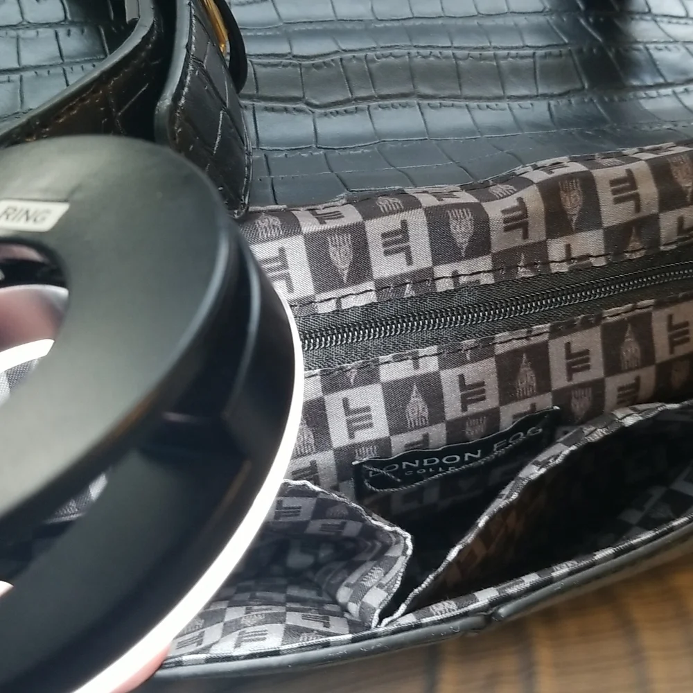 NWT London Fog Astor Shoulder Bag Faux Croc - Picture 7 of 9